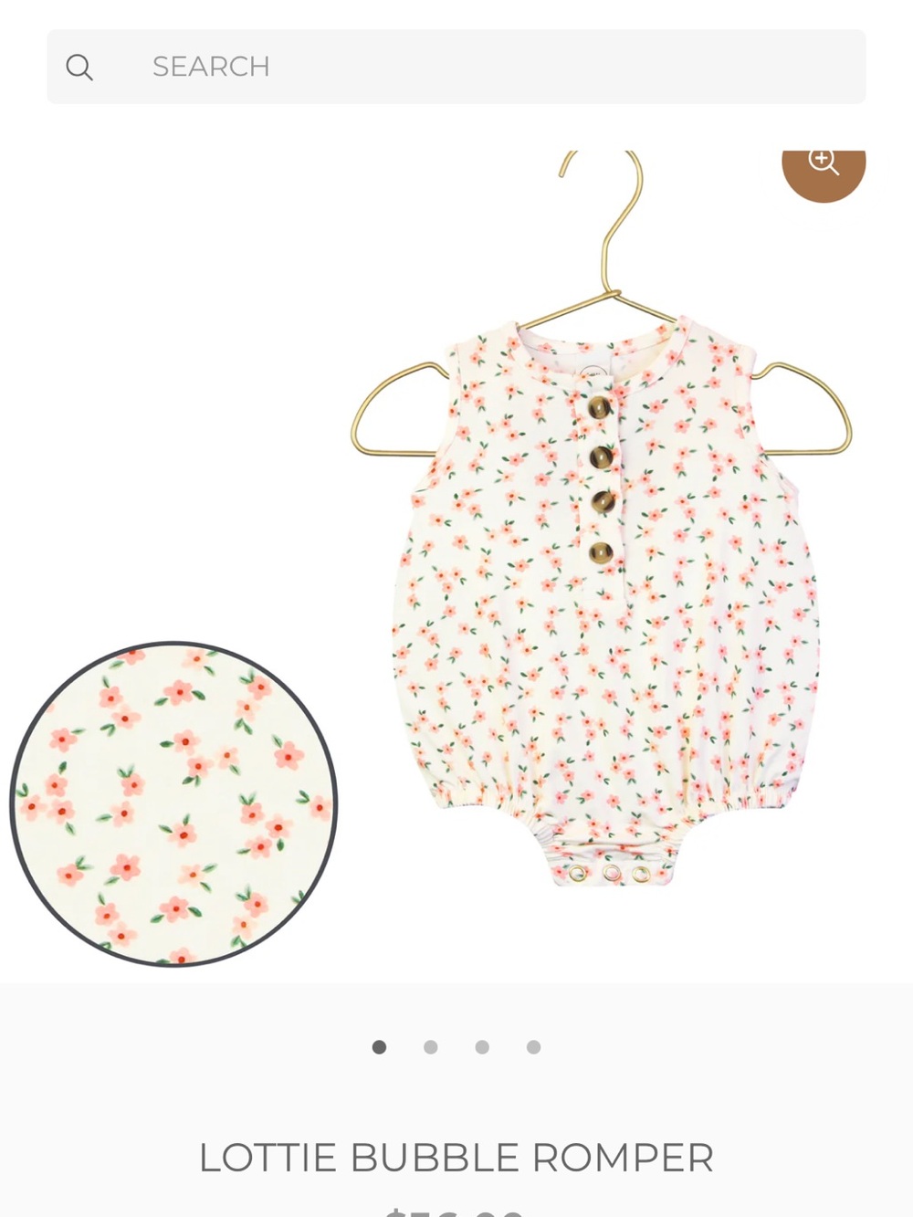 Lou Lou & Company Cream Bubble Romper with Pink Floral